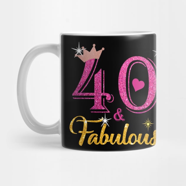 40th Birthday Forty  and Fabulous Queen Turning 40 Years Old Gift by JustinArt